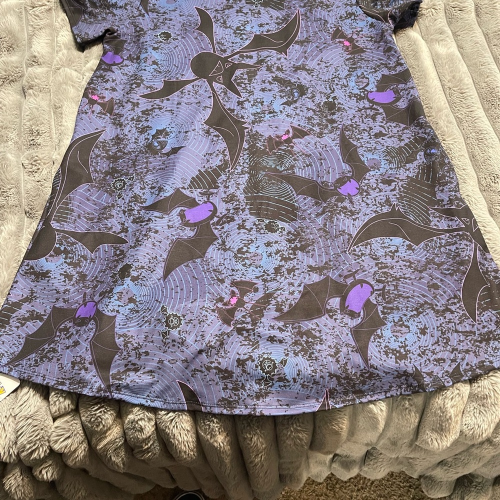 Blackmilk Pokemon Purple and Black Bat Pattern t shirt Dress - Picture 4 of 4